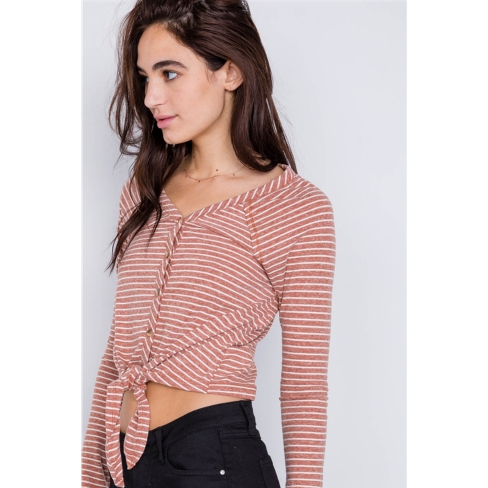 Last one. Front tie crop top